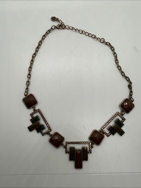 Brown Geometric Statement Necklace - Women Jewelry